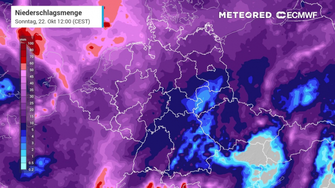 Neben Sturm gibt es auch noch jede Menge Regen! Es wird bis Samstagmorgen ganz schön nass in Deutschland!