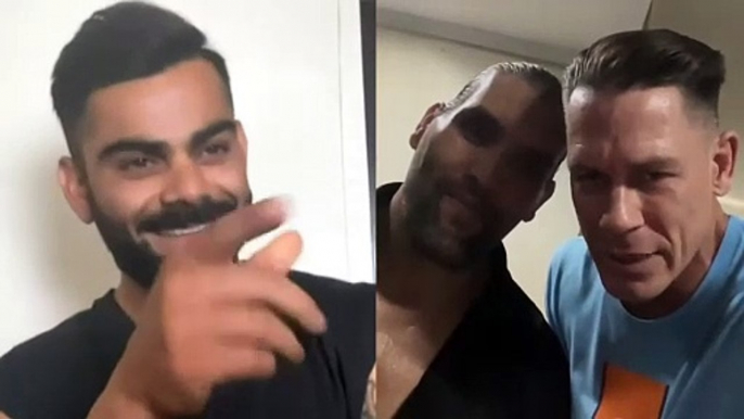 Virat Kohli's reaction when John Cena refused to know him during Video call with The Great Khali