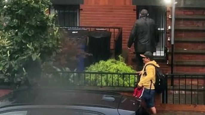 Dedicated Worker Makes Commute In Flooded New York City