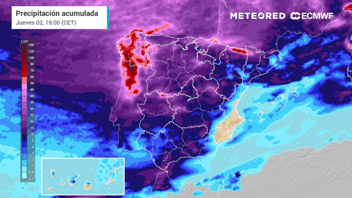 Galicia será la zona más afectada por Cirián, aunque la lluvia barrerá toda la Península.