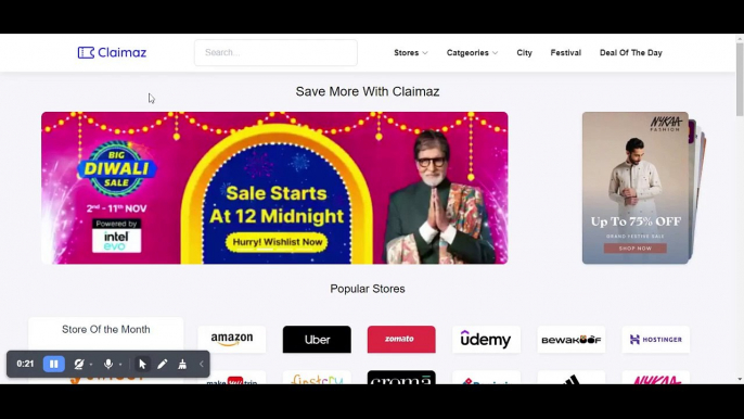 Claimaz_ Coupons, Cashbacks, Deals, App & New User Offers