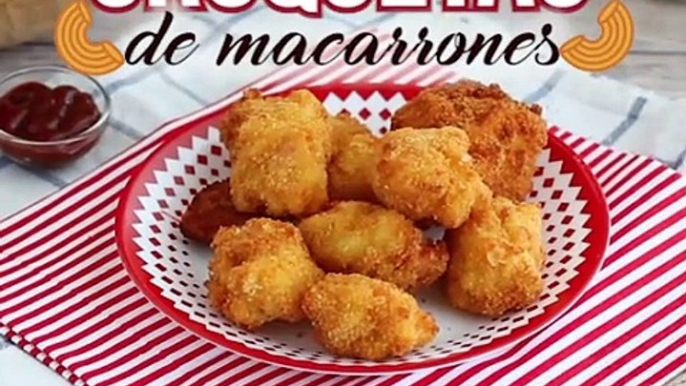 Croquetas de macarrones con jamón y queso