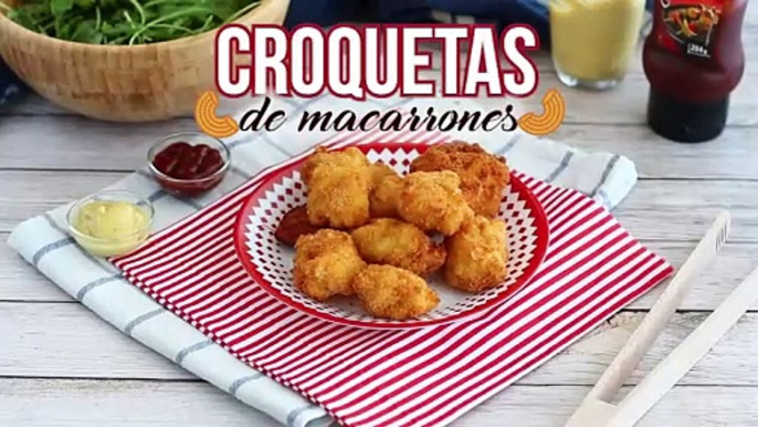 Croquetas de macarrones con jamón y queso