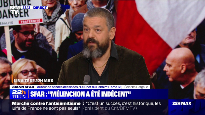 Joann Sfar: "Jean-Luc Mélenchon et certains de ses proches font de leur mieux pour être au mieux inaudibles et au pire indéfendables (...) À mes yeux, ils mettent en danger les Français de confession juive"