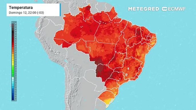 Previsão de temperaturas no Brasil até terça (14)