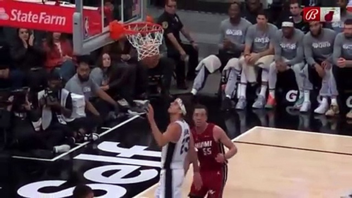 Miami Heat vs. San Antonio Spurs Play Of The Night: Duncan Robinson Cashes Reverse Layup Past Victor Wembanyama