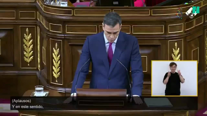 Pedro Sánchez: "Mi primer compromiso de esta legislatura es que el nuevo Gobierno va a trabajar para reconocer al Estado palestino"