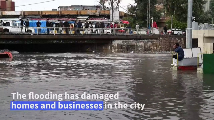 Heavy rains in Erbil cause flooding and damage to the city