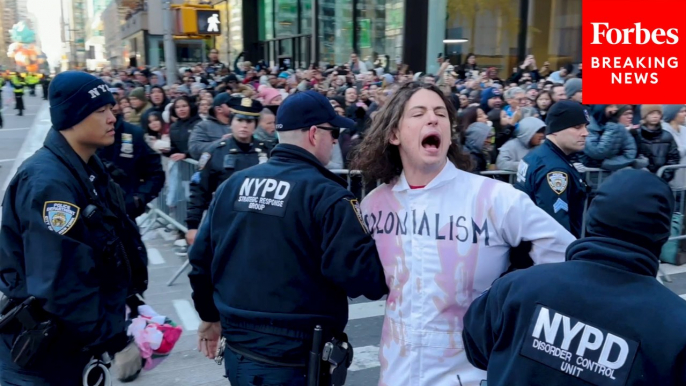 WATCH: Pro-Palestinian Protesters Are Detained After Disrupting Macy’s Thanksgiving Day Parade