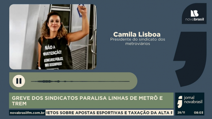 GREVE DOS SINDICATOS PARALISA LINHAS DE METRÔ E TREM