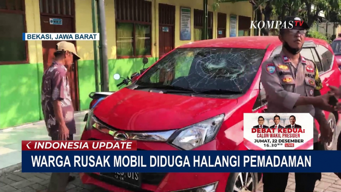 Aksi Warga Bekasi Merusak Mobil yang Diduga Menghalangi Petugas Damkar saat Pemadaman Kebakaran