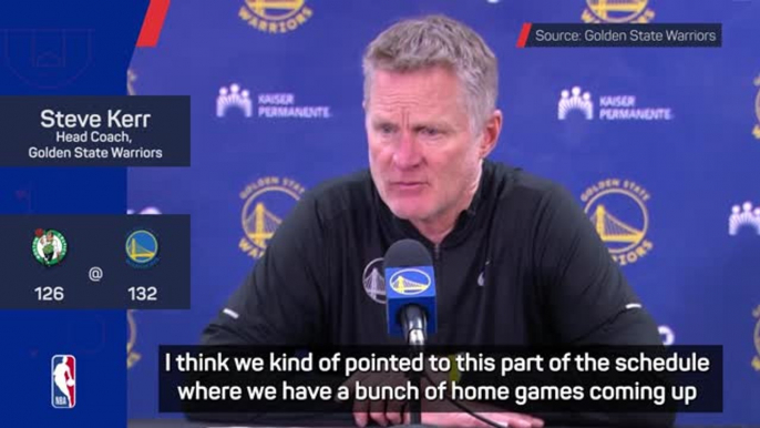 Kerr wants Warriors to continue momentum after back-to-back wins