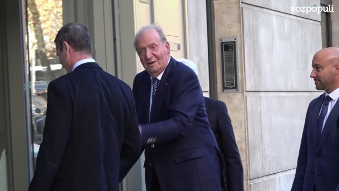 El rey Juan Carlos asiste en Madrid a la celebración del cumpleaños de la infanta Elena a la que también han acudido los reyes Felipe y Letizia