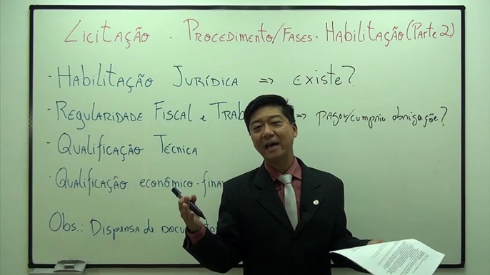 Aula 73 (Licitação - Procedimento Fases Habilitação Parte II) Direito Administrativo -