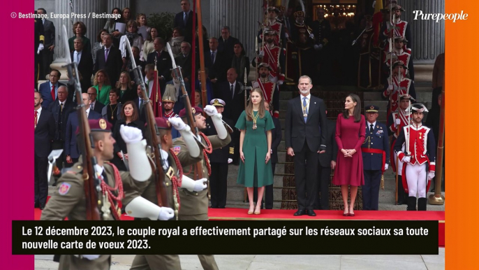 PHOTO Letizia et Felipe d'Espagne dévoilent leur carte de voeux 2023... un moment crucial pour leur fille Leonor !