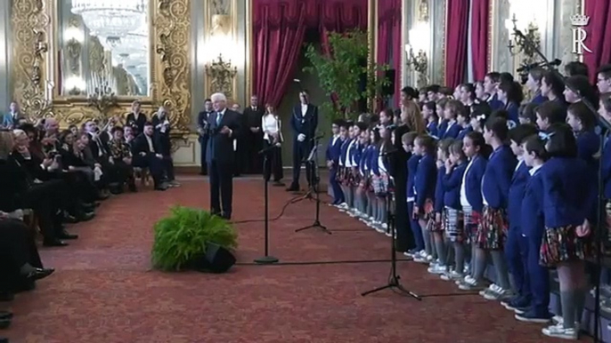 Mattarella incontra i bambini del Piccolo Coro dell'Antoniano