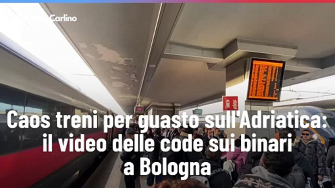 Caos treni per guasto sull'Adriatica: il video delle code sui binari a Bologna
