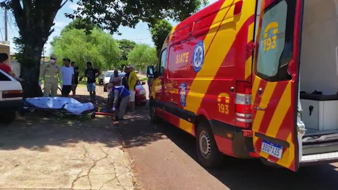 Idoso tem lesão no rosto após sofrer acidente de bicicleta no Santos Dumont