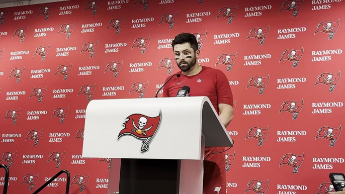 Buccaneers' Baker Mayfield Speaks to Media After Loss to Saints