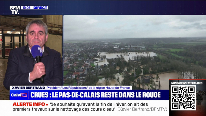 Crues dans le Pas-de-Calais: "On va faire le maximum pour que les cours puissent reprendre dans les collèges et les lycées", affirme Xavier Bertrand (président LR de la région Hauts-de-France)