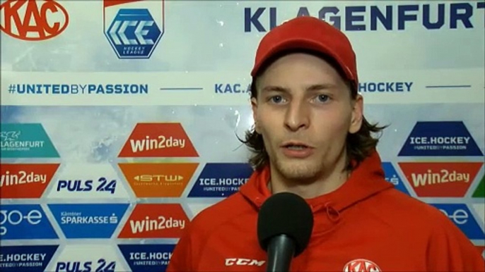 David Maier (KAC) nach dem Sieg gegen Graz