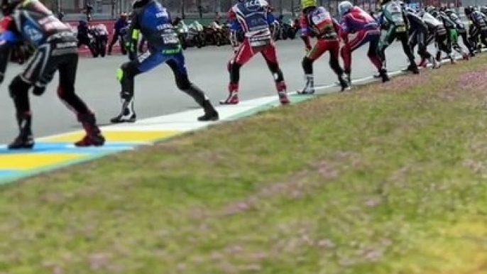 Motorcycle Le Mans style start #motorsport #motorcycle #motogp #racing #spartans #ducati #yamaha