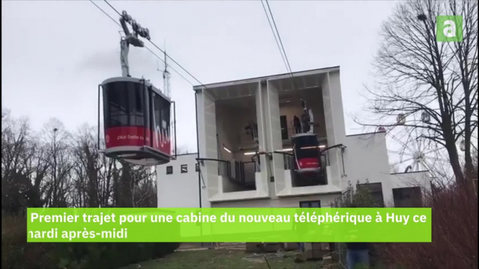 Premier trajet pour une cabine du téléphérique de Huy