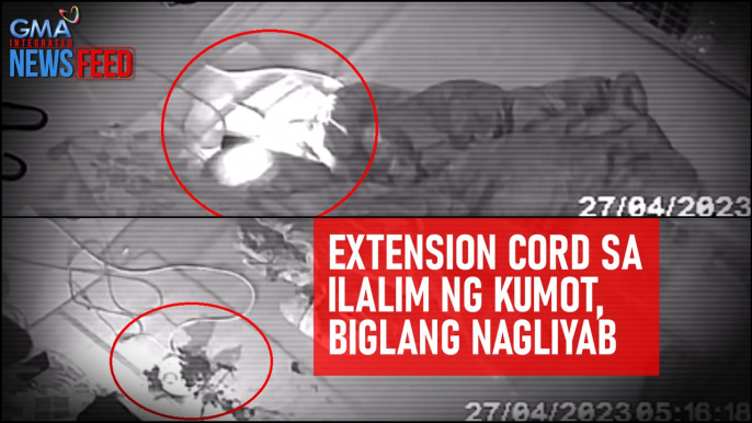 Extension cord sa ilalim ng kumot, biglang nagliyab | GMA Integrated Newsfeed