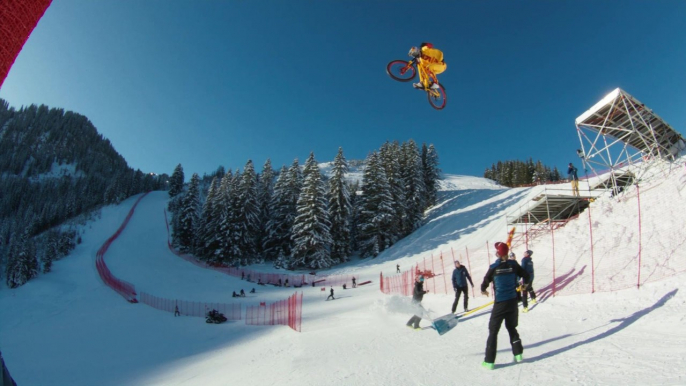 Fabio Wibmer sends physics-defying run down the legendary Streif ski slope…on his bike