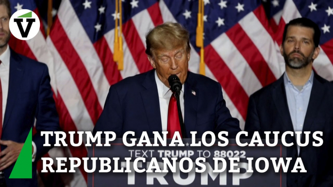 Trump gana los caucus republicanos de Iowa, la primera cita de las elecciones primarias, y se afianza en la carrera hacia la Casa Blanca