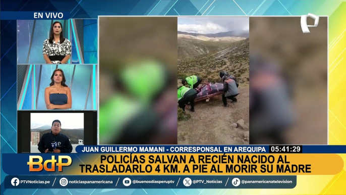 Madre fallece en Arequipa pero policías salvan su bebé recién nacido al trasladarlo 4 km a pie