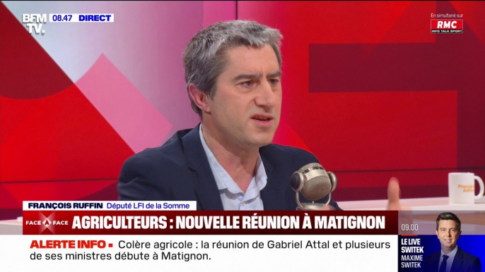 Pour François Ruffin, l'industrie agroalimentaire "se gave sur le dos des consommateurs et des agriculteurs"