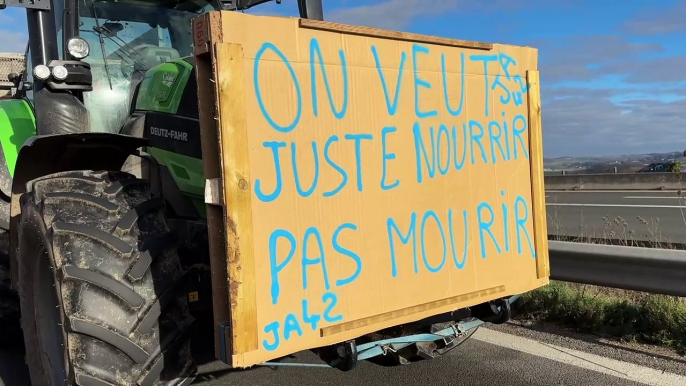 Blocage de l'A72 par les agriculteurs