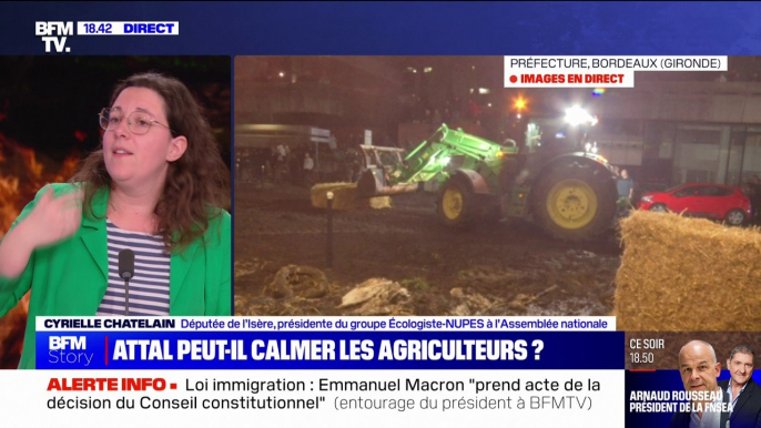 Cyrielle Chatelain, présidente du groupe Écologistes-Nupes à l'Assemblée: "Je crains que le Premier ministre soit dans un discours populiste"
