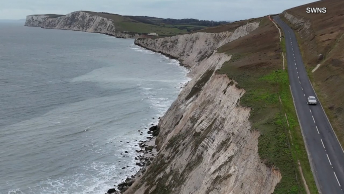 This Road in England Runs Right Along Huge Cliffs