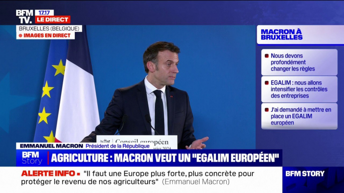 Emmanuel Macron: "Oui pour aider l'Ukraine dans un contexte de guerre, non pour créer une situation de concurrence déloyale"