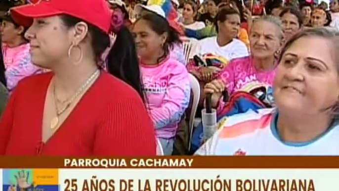 Ciudadanos de la parroquia Cachamay del edo. Bolívar conmemoran 25 años de la Revolución Bolivariana