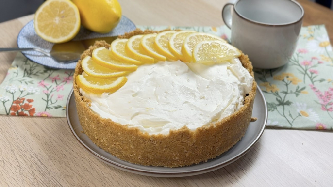 Tarta de limón sin horno con leche condensada ¡en 15 minutos!