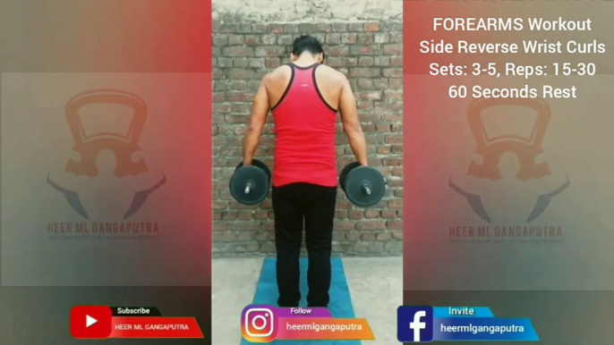 ❌ SIDE REVERSE WRIST CURLS ✔️ Best FOREARMS Exercise #heermlgangaputra #naturalbodybuilding