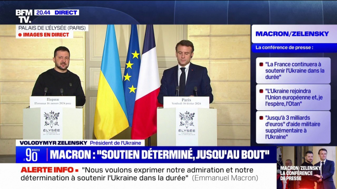 Volodymyr Zelensky loue l'accord bilatéral sur la sécurité "ambitieux et concret" signé par la France et l'Ukraine