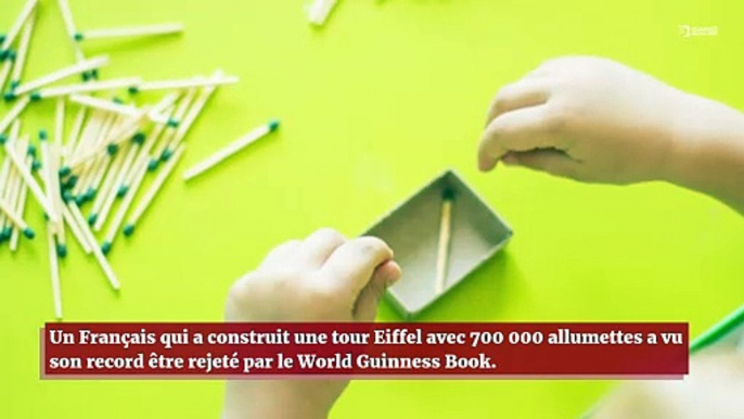 Un homme construit une tour Eiffel avec 700 000 allumettes mais son record est directement rejeté