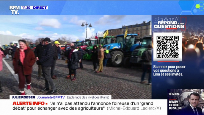 Colère des agriculteurs: des tracteurs stationnés ce vendredi place Vauban, derrière les Invalides, à Paris