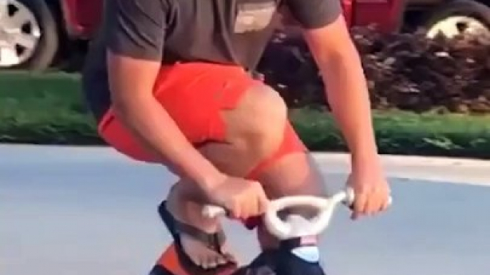 Small bike, big ride! #shorts #bike #funny #fail  #flip #fails