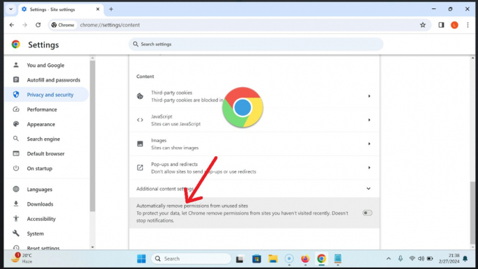 How to Automatically Remove Permissions from Unused Sites in Google Chrome on Windows 11?