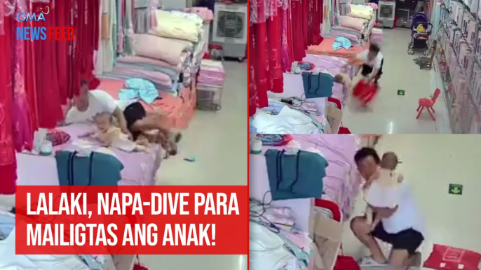 Lalaki, napa-dive para mailigtas ang anak! | GMA Integrated Newsfeed