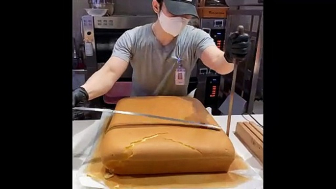 Original Jiggly Cake Cutting - Korean Street Food