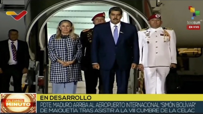 Venezuela: Pdte. de Venezuela arriba a Caracas procedente de la VIII Cumbre de CELAC