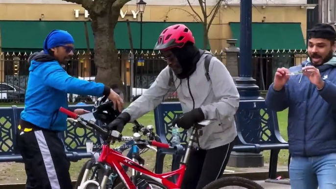 girl give me juice to drink her partner went mad - selling stranger bike to stranger - joker pranks