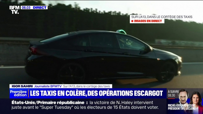 Mobilisés contre les dispositifs du transport sanitaire, les taxis en colère bloquent l'A13