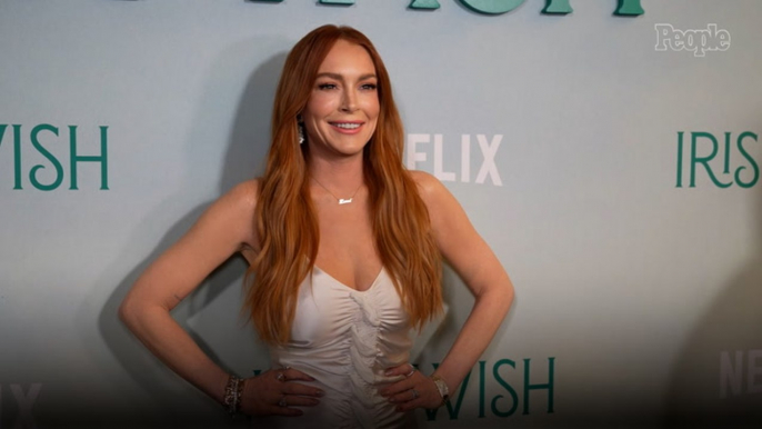 Lindsay Lohan Glows in Silk Gown at Special Screening of Her New Netflix Movie Irish Wish